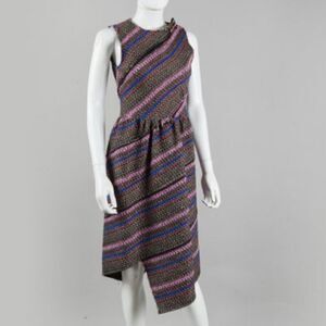Proenza Schouler Tweed Midi Asymmetric Dress 10 NWT